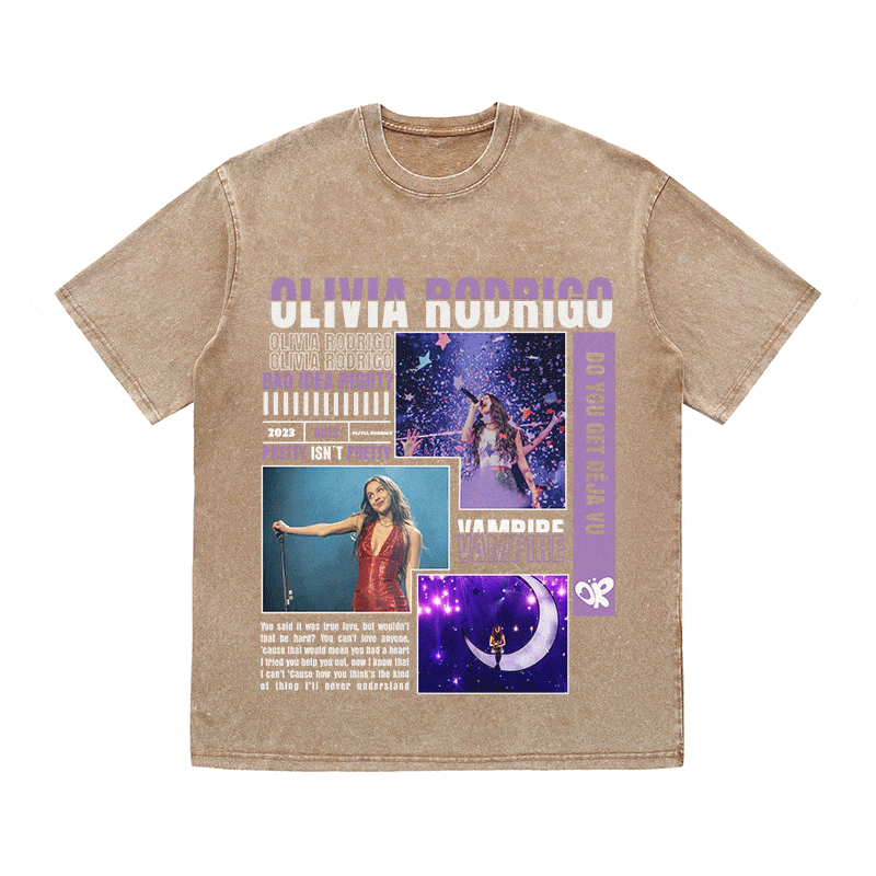RDMCLOTHINGART tapestry hoodie OLIVIA RODRIGO HEAVY WEIGHT COTTON TEE-9012