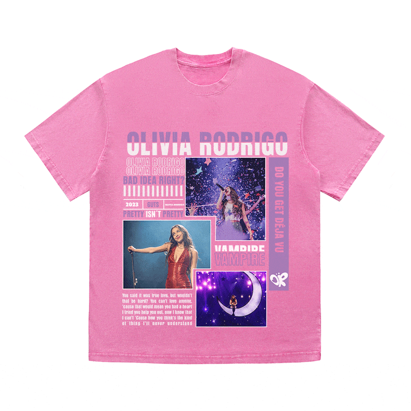 RDMCLOTHINGART tapestry hoodie OLIVIA RODRIGO HEAVY WEIGHT COTTON TEE-9012