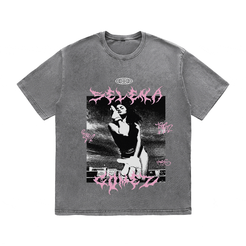 RDMCLOTHINGART tapestry hoodie SELENA GOMEZ HEAVY WEIGHT COTTON TEE-8945