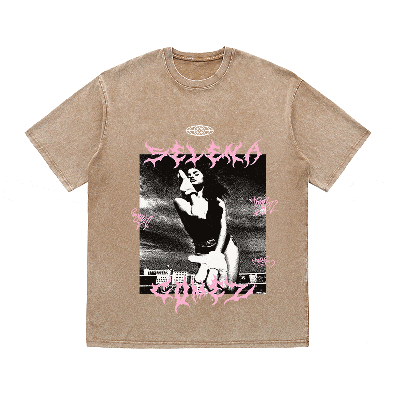 RDMCLOTHINGART tapestry hoodie SELENA GOMEZ HEAVY WEIGHT COTTON TEE-8945