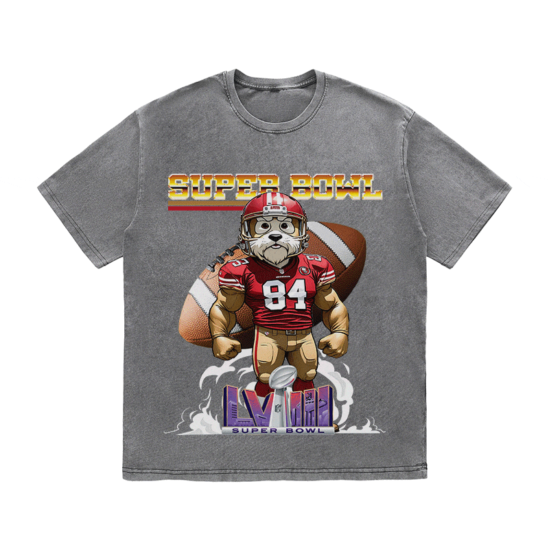 RDMCLOTHINGART tapestry hoodie SUPERBOWL 4 SF NO YEAR HEAVY WEIGHT COTTON TEE-9183
