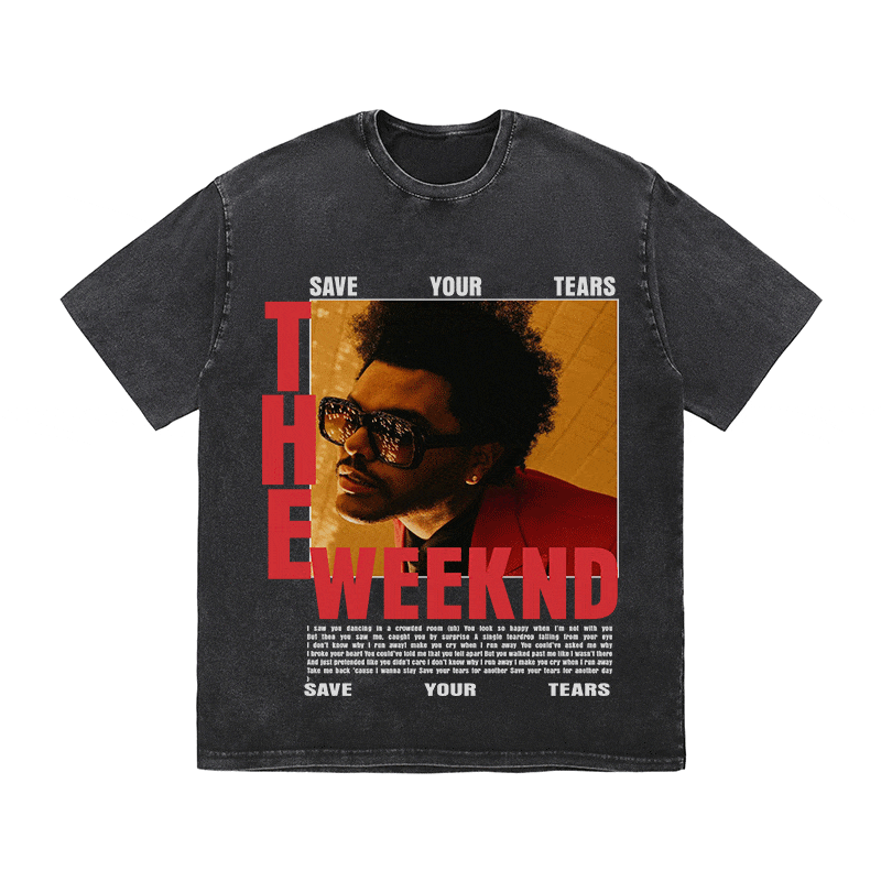 RDMCLOTHINGART tapestry hoodie THE WEEKND HEAVY WEIGHT COTTON TEE-9024